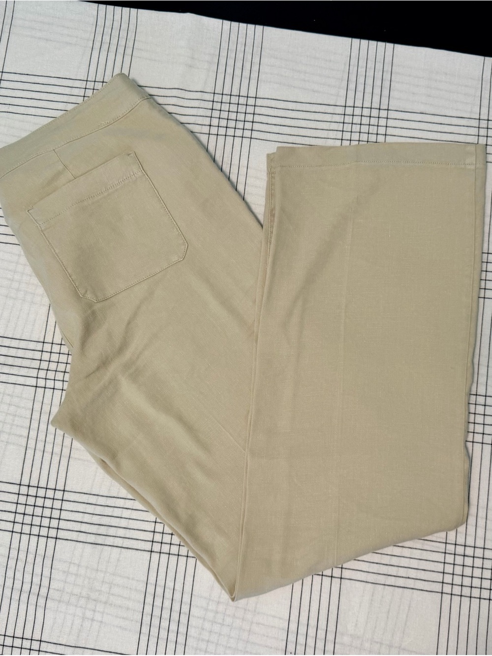 NYDJ Linen Blend Lift Tuck Straight Leg Pants Beige Size 6